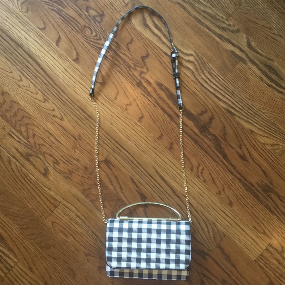 Gingham cross body bag